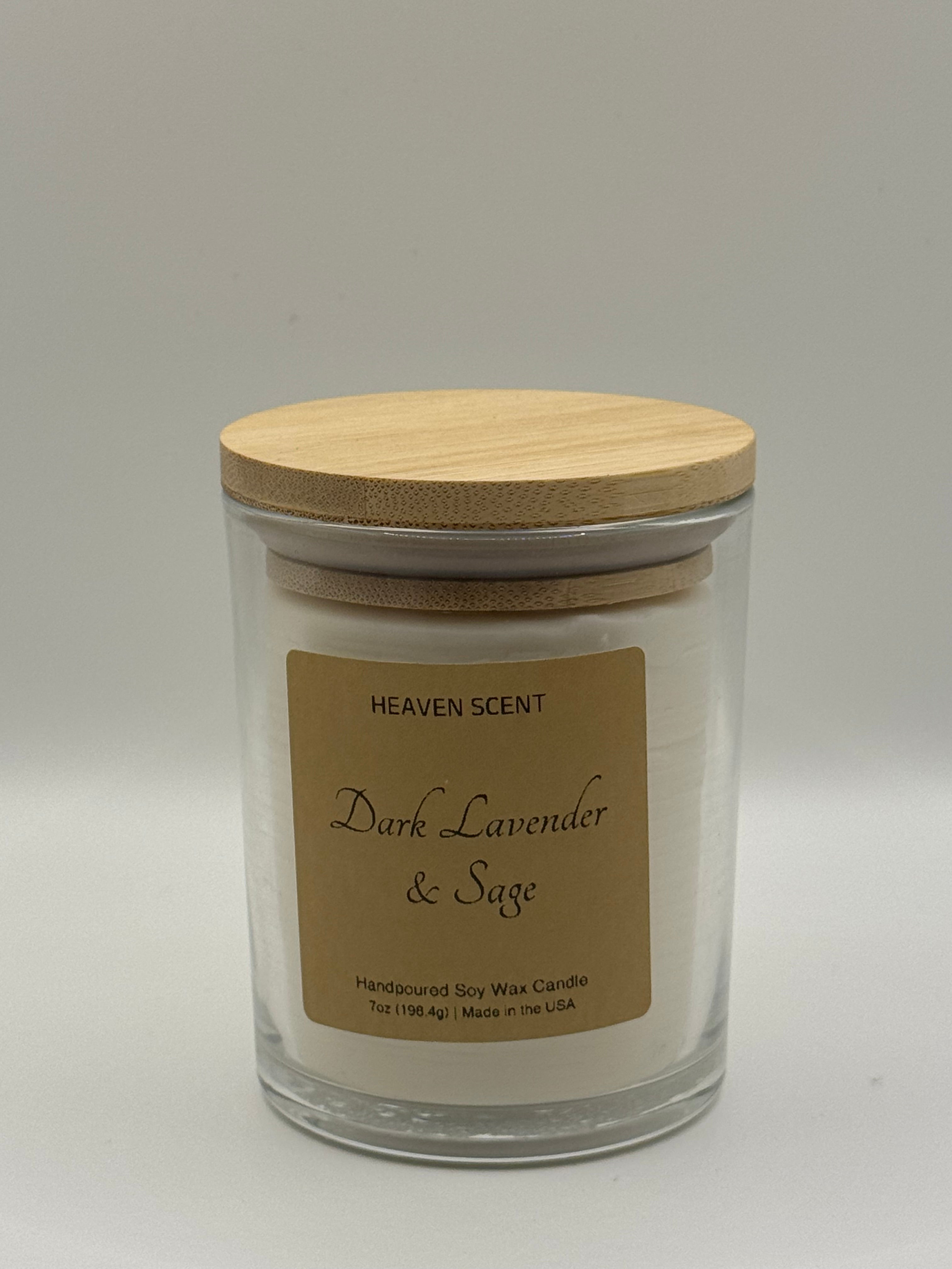 Dark Lavender & Sage Scented 7oz Soy Wax Candle