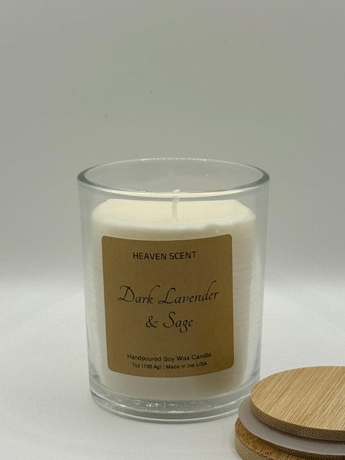 Dark Lavender & Sage Scented 7oz Soy Wax Candle