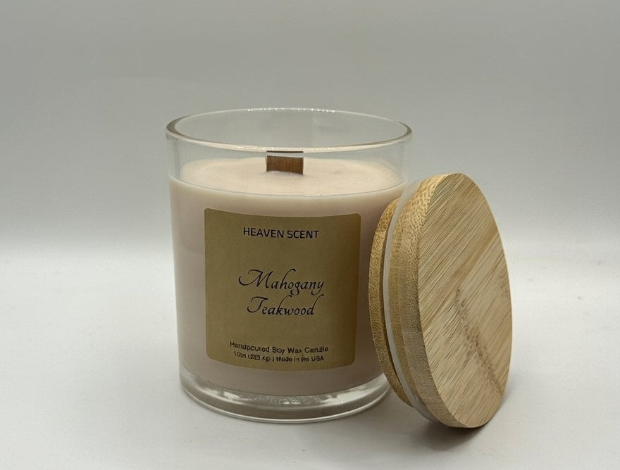 Mahogany Teakwood Scented 10oz Soy Wax Candle