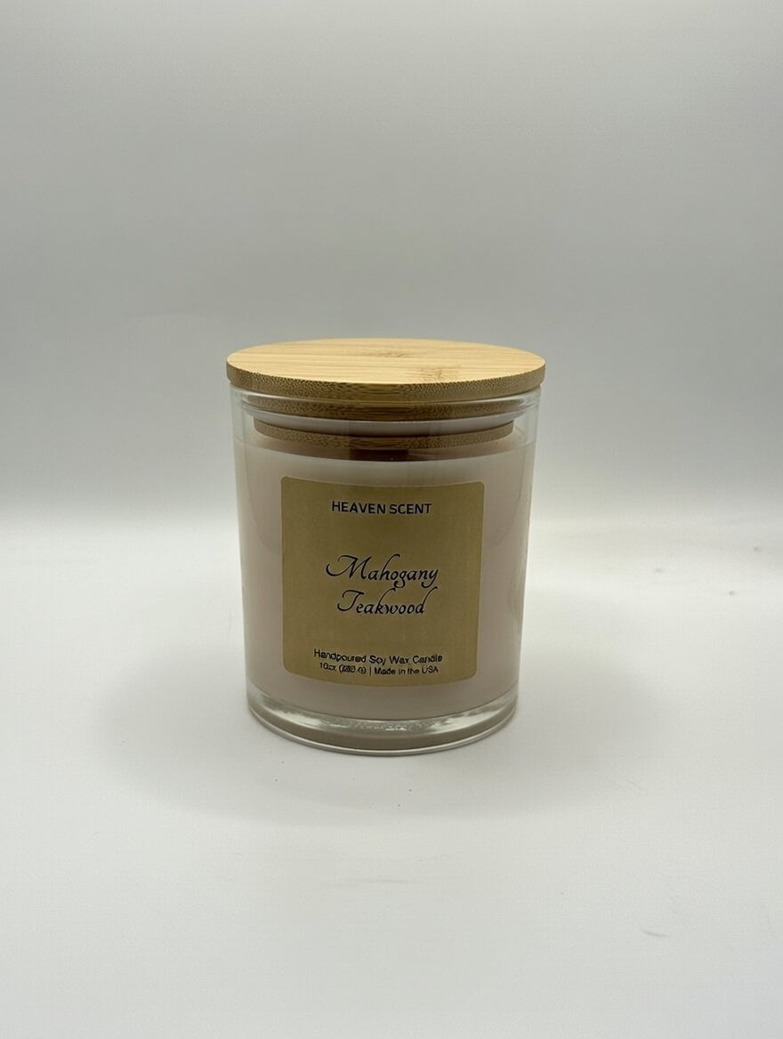 Mahogany Teakwood Scented 10oz Soy Wax Candle